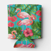 Vlamingvogels en waterverf van tropische tuinen blikjeskoeler (Achterkant)