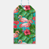 Vlamingvogels en waterverf van tropische tuinen cadeaulabel (Voorkant)