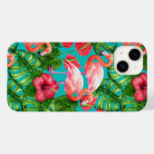 Vlamingvogels en waterverf van tropische tuinen Case-Mate iPhone case (Achterkant (horizontaal))