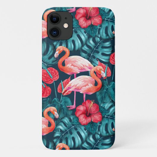 Vlamingvogels en waterverf van tropische tuinen Case-Mate iPhone case (Achterkant)