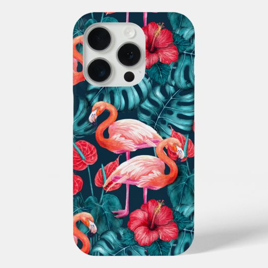 Vlamingvogels en waterverf van tropische tuinen Case-Mate iPhone case (Achterkant)