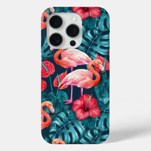 Vlamingvogels en waterverf van tropische tuinen Case-Mate iPhone case (Achterkant)