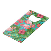 Vlamingvogels en waterverf van tropische tuinen creditkaart flessenopener (Achterkant Gekanteld)