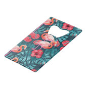 Vlamingvogels en waterverf van tropische tuinen creditkaart flessenopener (Voorkant Gekanteld)