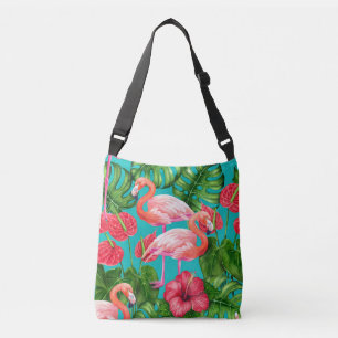 Vlamingvogels en waterverf van tropische tuinen crossbody tas