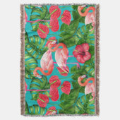 Vlamingvogels en waterverf van tropische tuinen deken (Voorkant Verticaal)