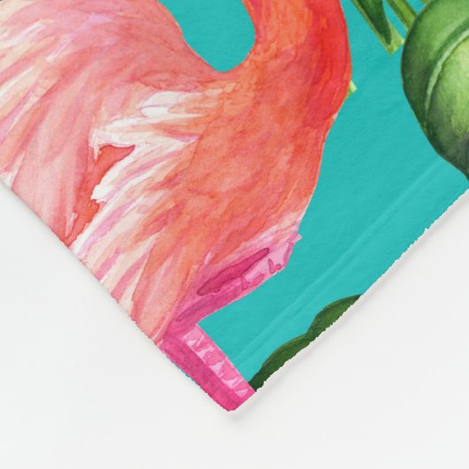 Vlamingvogels en waterverf van tropische tuinen fleece deken (Hoek)