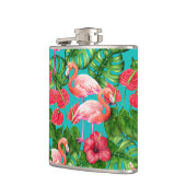 Vlamingvogels en waterverf van tropische tuinen heupfles (Links)