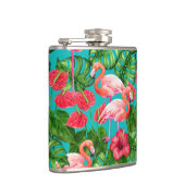 Vlamingvogels en waterverf van tropische tuinen heupfles (Rechts)