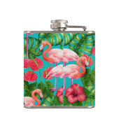 Vlamingvogels en waterverf van tropische tuinen heupfles (Achterkant)