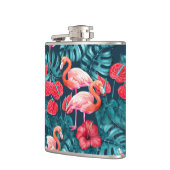 Vlamingvogels en waterverf van tropische tuinen heupfles (Links)