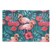 Vlamingvogels en waterverf van tropische tuinen kussensloop (Achterkant)