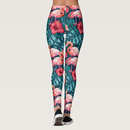 Vlamingvogels en waterverf van tropische tuinen leggings (Achterkant)