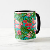 Vlamingvogels en waterverf van tropische tuinen mok (Voorkant rechts)