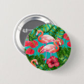 Vlamingvogels en waterverf van tropische tuinen ronde button 5,7 cm (Voorkant /achterkant)