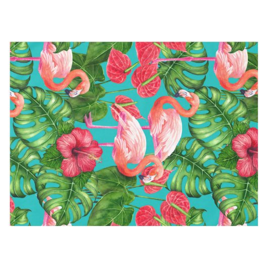 Vlamingvogels en waterverf van tropische tuinen tafelkleed (Voorkant (Horizontaal))