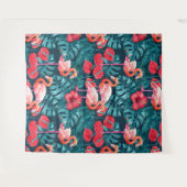 Vlamingvogels en waterverf van tropische tuinen wandkleed (Voorkant (horizontaal))