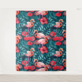 Vlamingvogels en waterverf van tropische tuinen wandkleed (Voorkant)