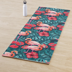 Vlamingvogels en waterverf van tropische tuinen yogamat