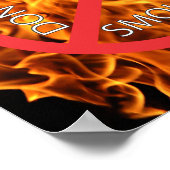 Vlamje, rook geen rood teken poster (Hoek)