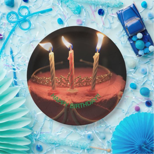 Vlamkaarsen Bord voor de 'Birthday Cake Paper' (Feest)