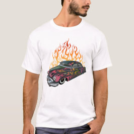 vlamm vintonijn spier want hot rod vuur logo t-shirt