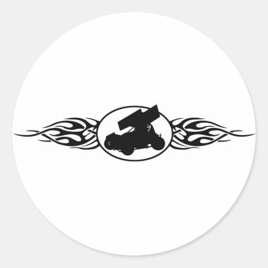 Vlammen1 Ronde Sticker (Voorkant)