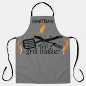 Vlammen BBQ De Grill Master Chef Cook Grilling Schort (Voorkant)