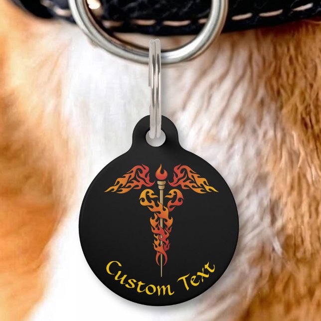 Vlammen Caduceus Huisdierpenning (Creator heeft geüpload)