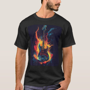 Vlammen En Donder Gitaar Voor Elektrische Gitaren T-shirt