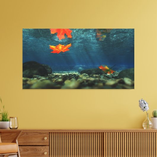 Vlammen in het waterschilderdoek canvas afdruk (Insitu (Woonkamer))