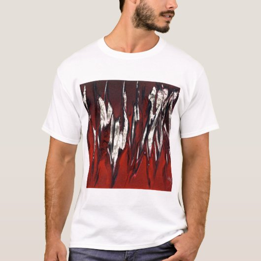 Vlammen in rood tot zwart t-shirt (Voorkant)