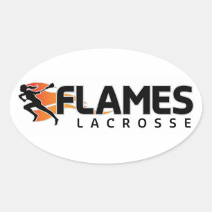 Vlammen Lacrosse ovale Sticker