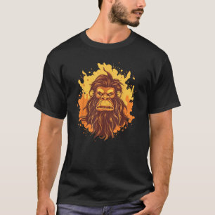 Vlammen met Neanderthaler voor Monkey Face T-shirt