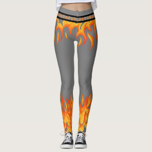 Vlammen op grijs leggings