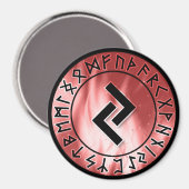 Vlammen, rood [12. Jera] Magneet (Voorkant / Achterkant)