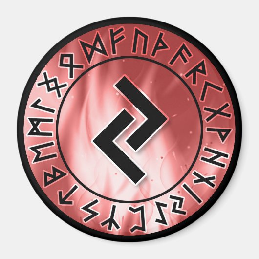 Vlammen, rood [12. Jera] Magneet (Voorkant)