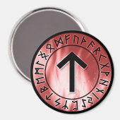 Vlammen, rood [17. Tiwaz] Magneet (Voorkant / Achterkant)