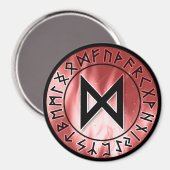 Vlammen, rood [24. Dagaz] Magneet (Voorkant / Achterkant)