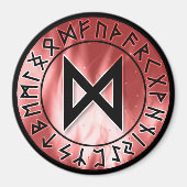 Vlammen, rood [24. Dagaz] Magneet (Voorkant)