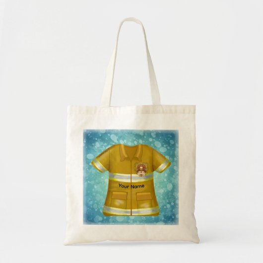 Vlammen Schild Brandweerman Tote Bag (Voorkant)