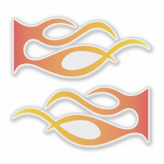 Vlammen silhouet met rood geel mengsel sticker (Voorkant)