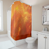 Vlammen springen als woedend vuur uit de hand loop douchegordijn (In situ)