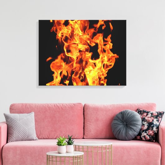 Vlammen Uitgerekte Canvas Print (Insitu (Woonkamer))