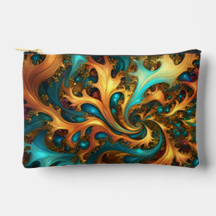Vlammen van Kleur: Turquoise, Goud, Oranje Fractal Etui