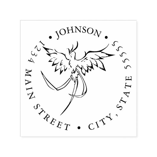 Vlammen van Phoenix Return Label Zelfinktende Stempel (Design)