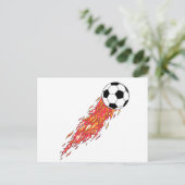 vlammen vuur voetbal briefkaart (Staand voorkant)