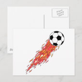 vlammen vuur voetbal briefkaart (Voorkant / Achterkant)