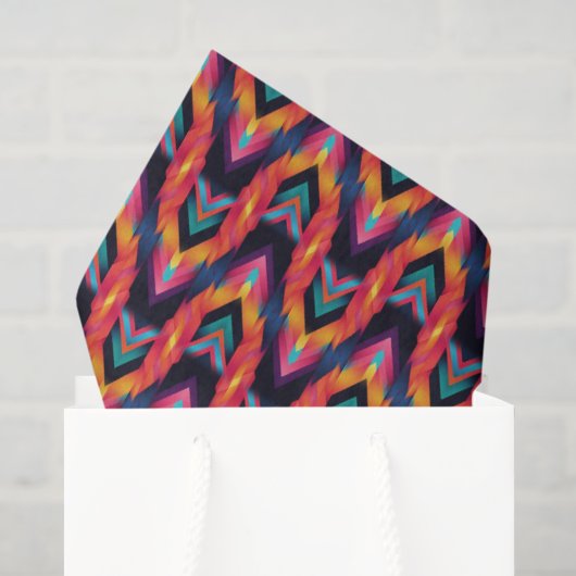 Vlammend Bargello Tissuepapier (Cadeauzakje)