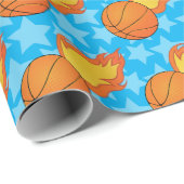  vlammend Basketball Cadeaupapier (Rol Hoek)